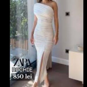 Zara ruched maxi dress size small #144